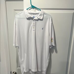 johnnie-O White Polo Shirt with Blue Logo